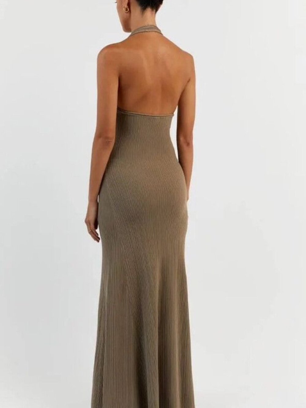 DISSH Eddison Moss Knit Midi Halter Dress in Moss - Size S (Small) - Picture 2 of 4